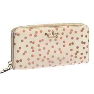 Kate Spade | Polka dot zipper wrap-around continental wallet